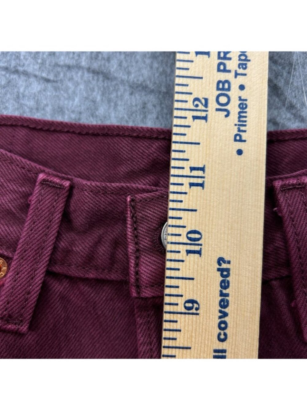 Levi's 501 Original Cropped Jeans Women's Size 28 X 28 Button Fly Big E Wine Red - Picture 12 of 15